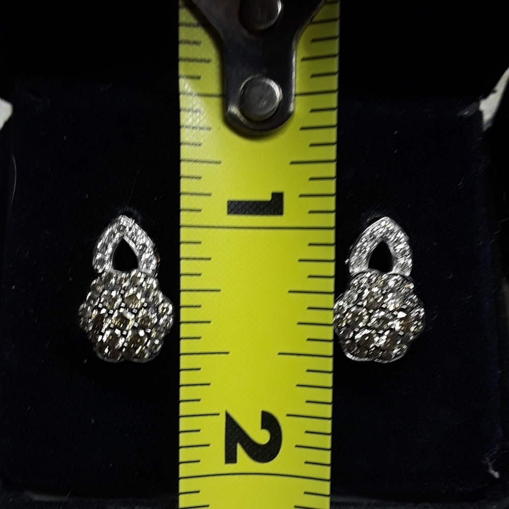 Princess Alexandra by Levian Chocolate and White Diamond Earrings - Picture 3 of 5